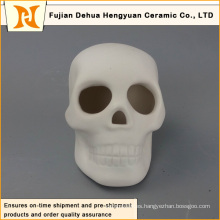 Decoración de Halloween de cráneo de cerámica blanca